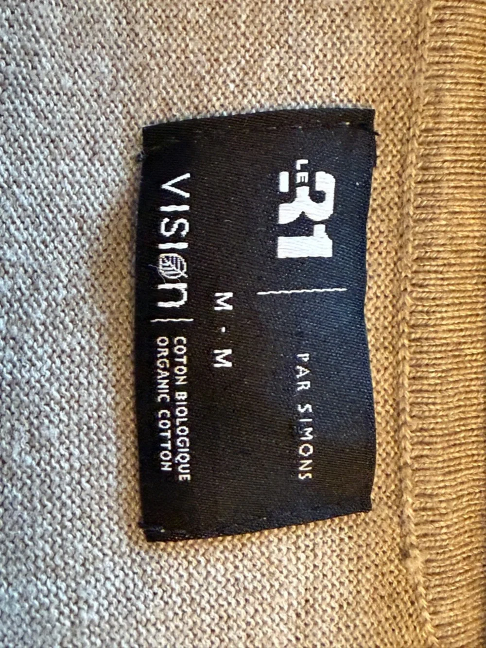 Le 31 Simons Knit Polo Sweater Organic Cotton TENCEL™ Beige Size M Minimal - Picture 3 of 4